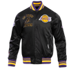 Mens Los Angeles Lakers Retro Classic Rib Satin Jacket
