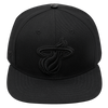 Mens Miami Heat Classic Triple Black Snapback Cap