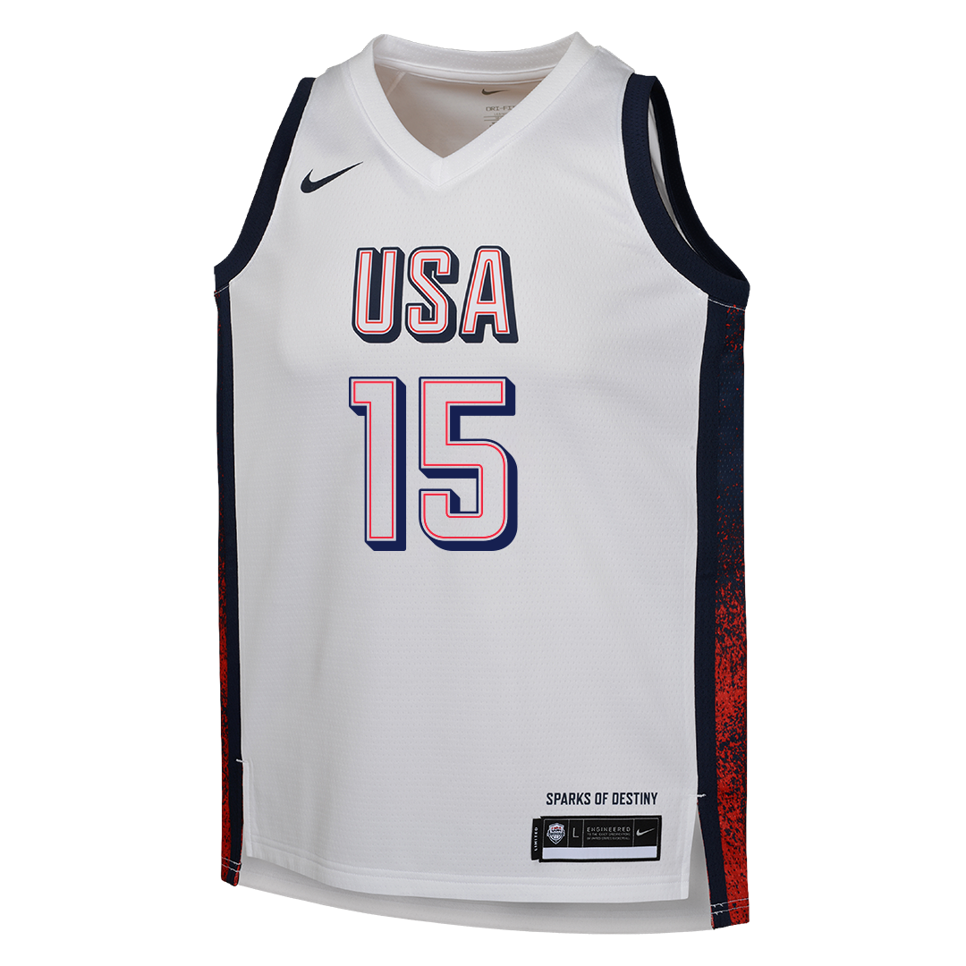 Junior Devin Booker USA Home White Jersey