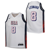 Junior Kawhi Leonard USA Home White Jersey