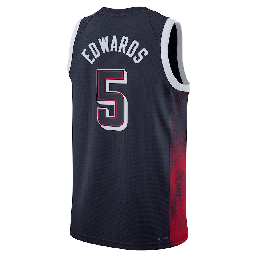 Junior Anthony Edwards USA Road Navy Jersey