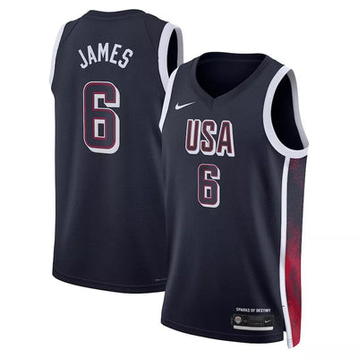 Mens Lebron James USA Road Navy Jersey